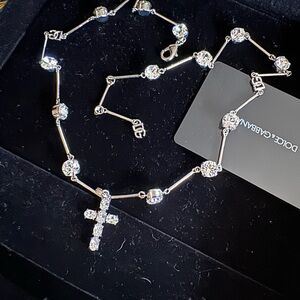 Dolce & Gabbana Gold and Silver Crystal Necklace worn once perfect condition